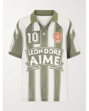 Aimé Leon Dore Logo-Appliquéd Striped Jersey T-Shirt - White