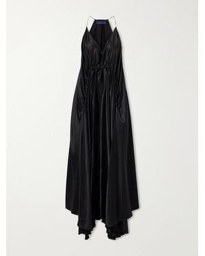 Sharon Wauchob Draped Silk-Satin Maxi Dress - Black