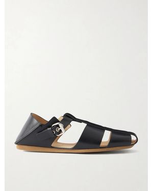 Lemaire Fisherman Leather Sandals - Black