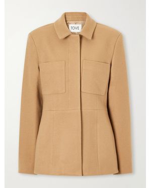TOVE Eton Panelled Wool And Cashmere-Blend Felt Jacket - Natural