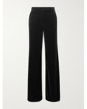 Valentino Garavani Cotton-Velvet Flared Trousers - Black
