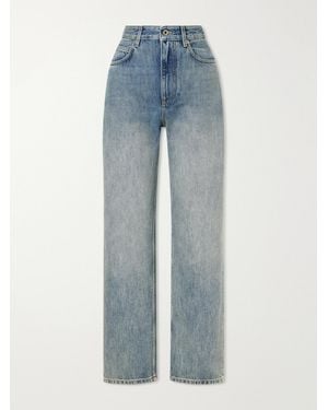 Loewe Anagram-Embroidered Mid-Rise Wide-Leg Jeans - Blue