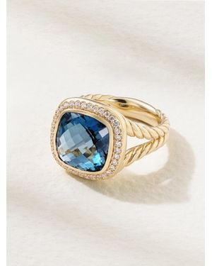 David Yurman Albion Ring Aus 18 Karat Mit Topas Und Diamanten - Blau