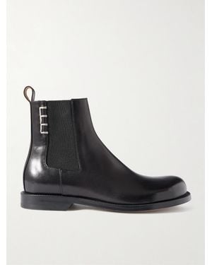 JW Anderson Bottines Chelsea En Cuir À Points De Feston Loafer - Noir