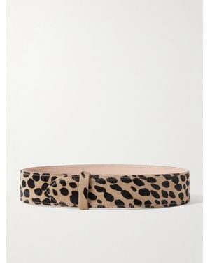 KHAITE Theo Leopard-Print Calf Hair Waist Belt - Multicolor