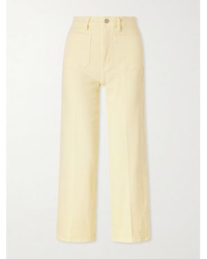 FRAME The Anchor Pant Cotton-Blend High-Rise Wide-Leg Pants - Natural