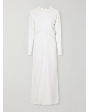 TOTEME Gathered Crepe Maxi Dress - White