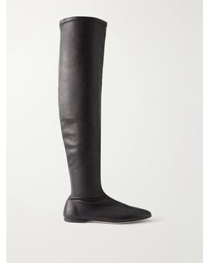TOTEME Leather Over-The-Knee Boots - White