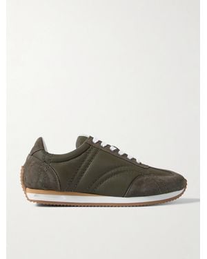 TOTEME The Sport Suede And Twill Trainers - Green