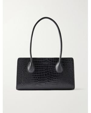 LIE STUDIO The Lou Croc-Effect Leather Shoulder Bag - Black