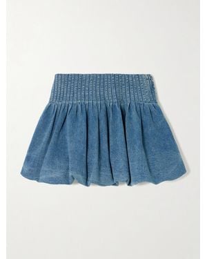 Sea Oli Pleated Denim Mini Skirt - Blue