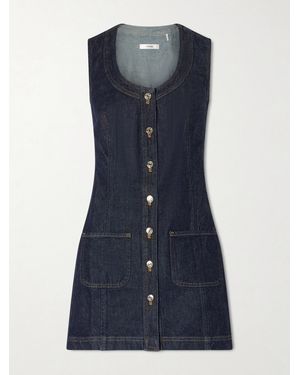 FRAME Panelled Recycled Denim Mini Dress - Blue
