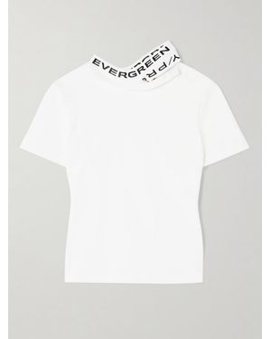Y. Project Evergreen Strap-Detailed Organic Cotton-Blend Jersey T-Shirt - White