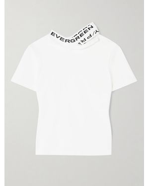 Y. Project Evergreen Strap-Detailed Organic Cotton-Blend Jersey T-Shirt - White