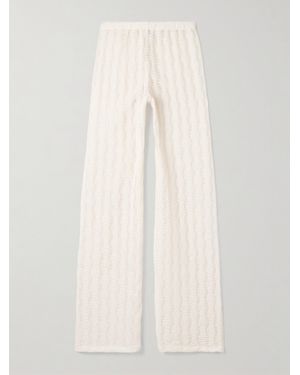 SARA CRISTINA Playa Open-Knit Cotton-Blend Pants - Natural