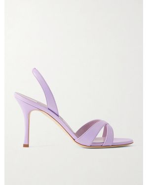 Manolo Blahnik Callasli 90 Leather Slingback Sandals - Pink