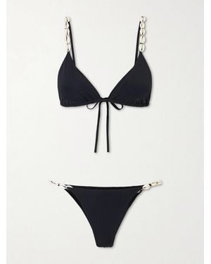 SARA CRISTINA Cowries Embellished Bikini - Black