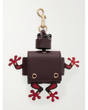 Anya Hindmarch Frog Textured-Leather And-Tone Earphone Case - White