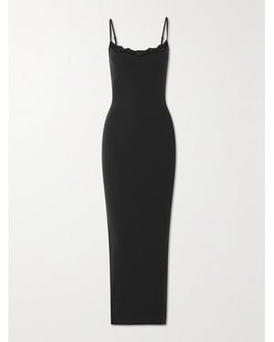 Skims Soft Lounge Stretch-Jersey Nightdress - Black