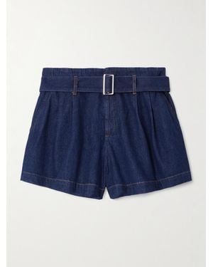 【送料&関税込】Frame the Boy Short Blue Shorts With Belt Lo FRAME 'The Boy Short' Shorts With Belt Loops in Blue | Lyst