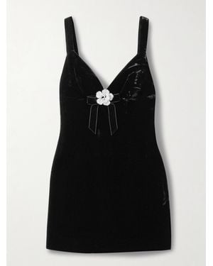 Cara Cara Gracie Embellished Velvet Mini Dress - Black