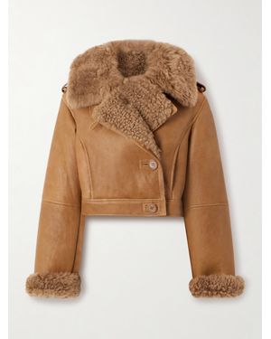 Chloé Veste À Double Boutonnage En Peau Lainée - Neutre