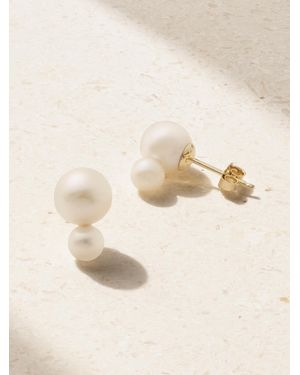 Mizuki 14-Karat Pearl Earrings - Natural