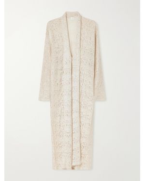Ruohan Evora Draped Open-Knit Cardigan - White