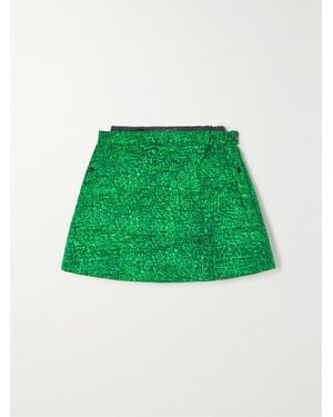 Moncler Genius Jw Anderson Quilted Printed Cotton-Twill Down Mini Skirt - Green
