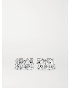 Suzanne Kalan Shimmer Ohrringe Aus 18 Karat Weißgold Mit Diamanten
