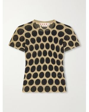 Marni Polka-Dot Knitted T-Shirt - Green