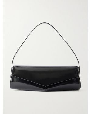 Jil Sander Kante Patent-Leather Shoulder Bag - Black