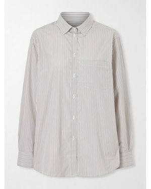 Rohe Striped Cotton-Poplin Shirt - White
