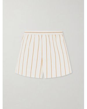 STAUD Rove Striped Cotton-Blend Shorts - Natural