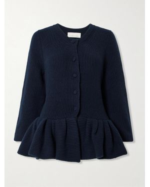 LIBEROWE The Vanguard Cashmere Peplum Cardigan - Blue