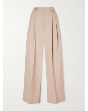 Kallmeyer Fatima Pleated Wool-Blend Wide-Leg Pants - Natural