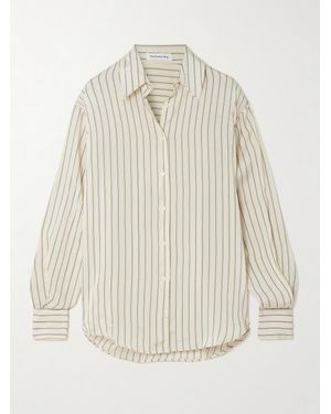 Frankie Shop Peri Hemd Aus Satin Mit Nadelstreifen - Weiß