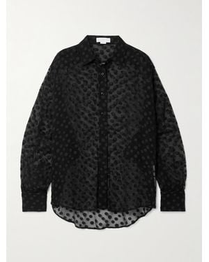 Stella McCartney Hemd Aus Krepon Aus Einer Seidenmischung Mit Polka-Dots - Schwarz