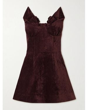 ShuShu/Tong Strapless Faux Suede Mini Dress - Red