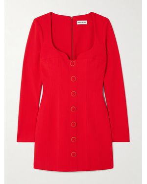 Rebecca Vallance Cameron Button-Embellished Crepe Mini Dress - Red