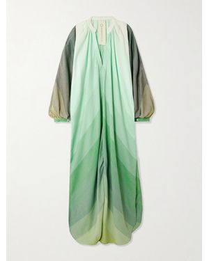 Marrakshi Life The Touareg Striped Dégradé Cotton-Blend Maxi Dress - Green
