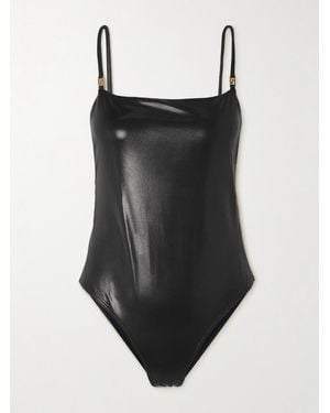 Versace Brinata Badeanzug Aus Stretch-Lamé Mit Verzierungen - Schwarz
