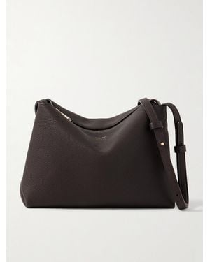 KHAITE Lina Mittelgroße Schultertasche Aus Strukturiertem Leder - Schwarz