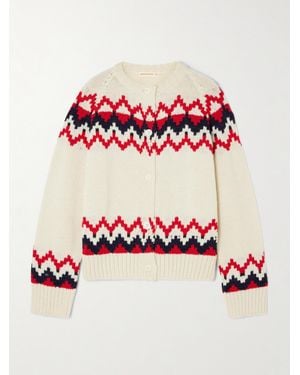 &Daughter Jacquard-Knit Wool Cardigan - Multicolour