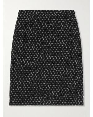 Alessandra Rich Midirock Aus Seiden-Georgette Mit Blumenprint - Schwarz