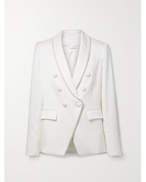 Veronica Beard Jagger Dickey Crystal-Embellished Satin-Crepe Blazer - White