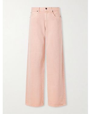 SLVRLAKE Denim Mica Relaxed Low-Rise Wide-Leg Jeans - Pink