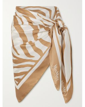 Max Mara Beachwear Scoglio Pareo Aus Seide Mit Zebramuster - Natur