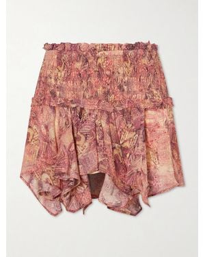 Isabel Marant Ceiva Silk-Chiffon Mini Skirt - Pink