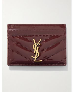 Saint Laurent Cassandre Kartenetui Aus Matelassé-Lackleder - Lila